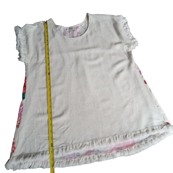 UMGEE Scoop Neck Boho Multi Printed Frayed Hem Top Small - Picture 6 of 7